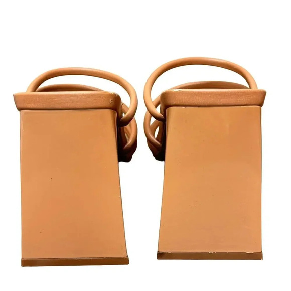 New! ABound Austyn Strappy Sandal Tan Beige Chunky Slip-On Heels Women's 8 - Picture 5 of 11